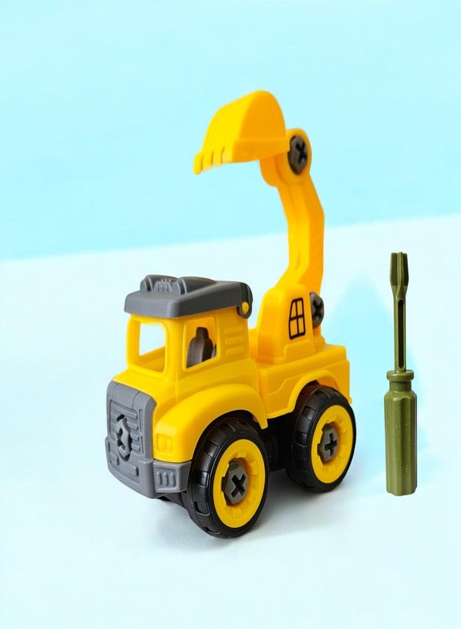 ستايلبيس مجموعة ألعاب تركيب المركبات 4 في 1 من ستايل بيس للأطفال - حفارة، شاحنة خلط، شاحنة قلابة، رافعة مع مفكات براغي | ألعاب أطفال من عمر سنتين إلى 5 سنوات | ألعاب بناء تعليمية في مجالات العلوم والتكنولوجيا والهندسة والرياضيات | هدية عيد ميلاد - Image 5